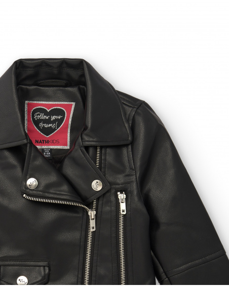 Blouson motard noir pour fille de la collection Dive into the