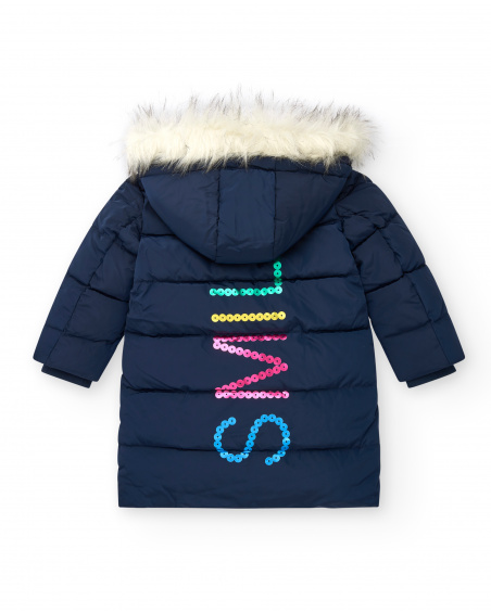 Manteau matelassé avec capuche en fourrure pour fille