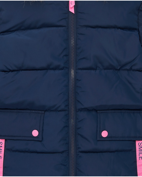 Manteau matelassé avec capuche en fourrure pour fille