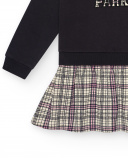 Robe en maille avec jupe à carreaux pour fille de la collection