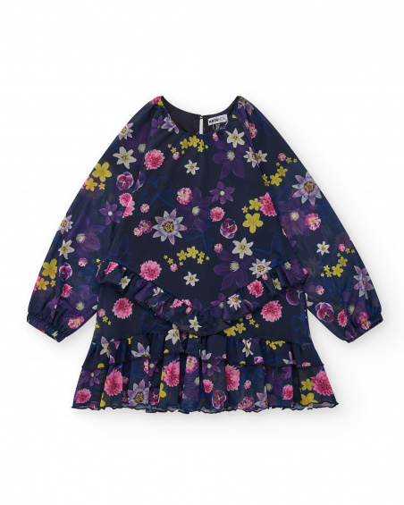 Robe fille imprimé fleuri collection Galactic Garden