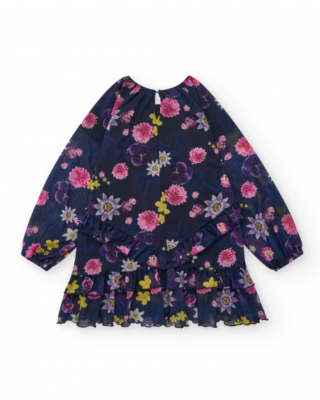 Robe fille imprimé fleuri collection Galactic Garden