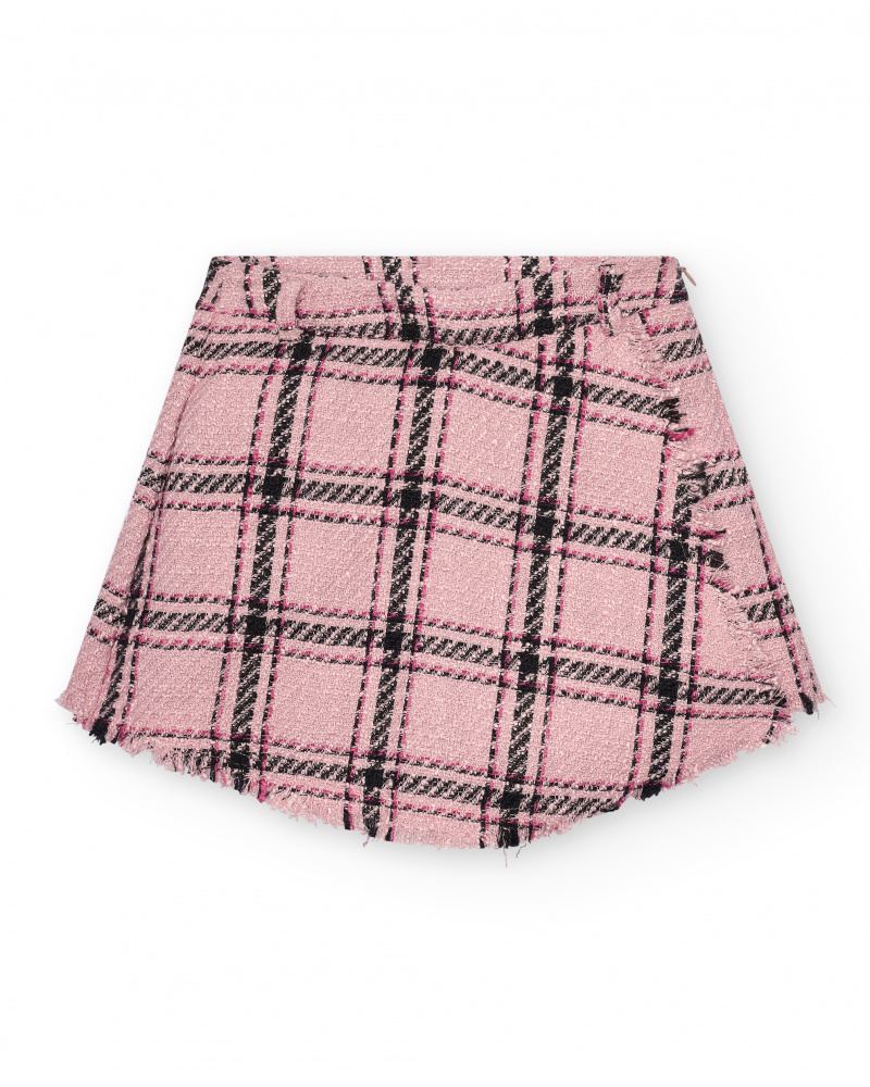 Jupe à carreaux dans les tons roses pour fille de la collection Central Park