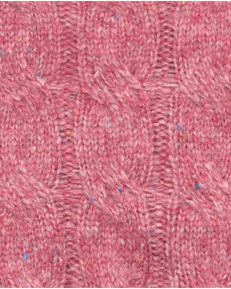 Gilet fille en maille tressée rose de la collection Central Park
