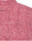 Gilet fille en maille tressée rose de la collection Central Park