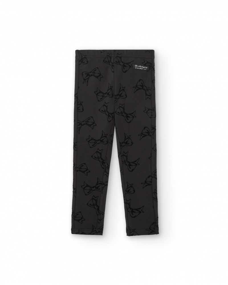 Legging noir imprimé nœud fille collection Magic Poetry