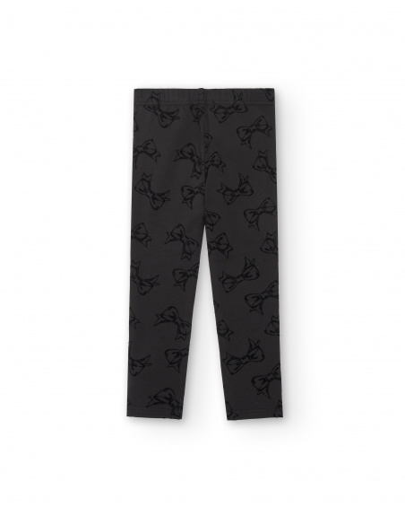 Legging noir imprimé nœud fille collection Magic Poetry