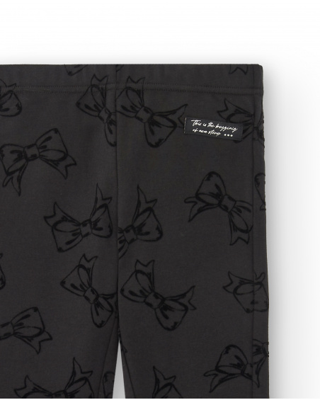 Legging noir imprimé nœud fille collection Magic Poetry