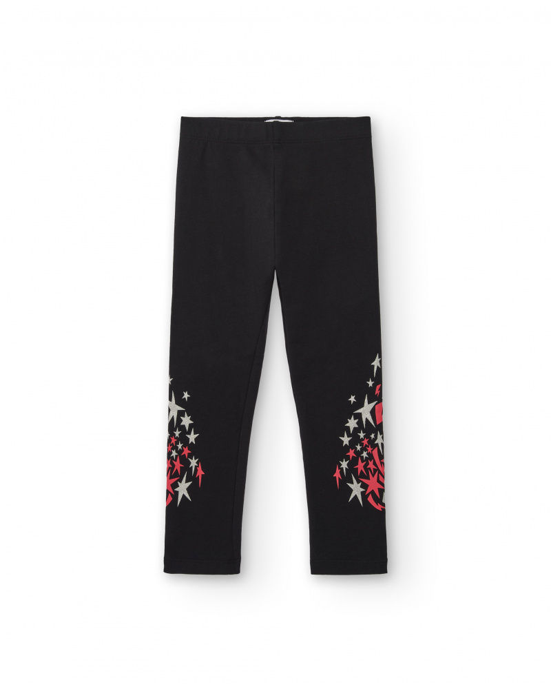 Legging noir imprimé étoiles pour fille de la collection Dive into the night
