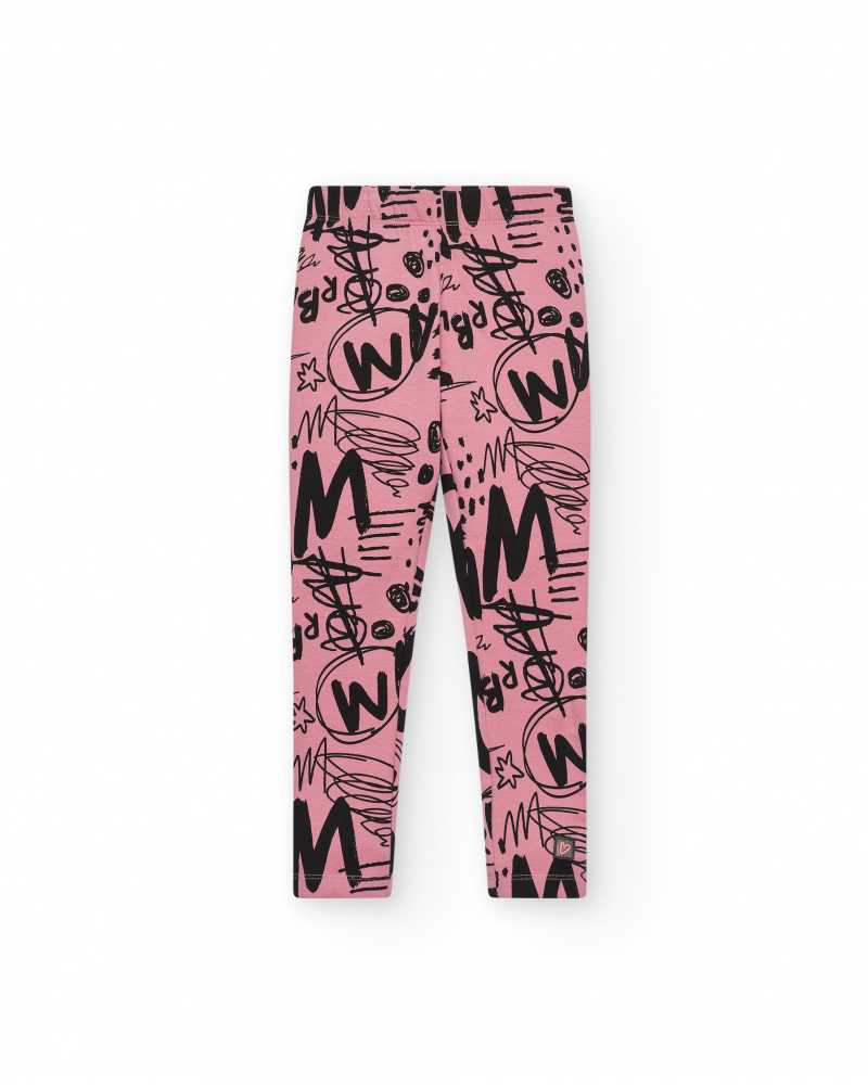Legging imprimé graffiti rose et noir collection Rebel Dreamers