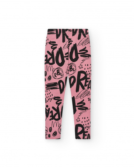 Legging imprimé graffiti rose et noir collection Rebel Dreamers