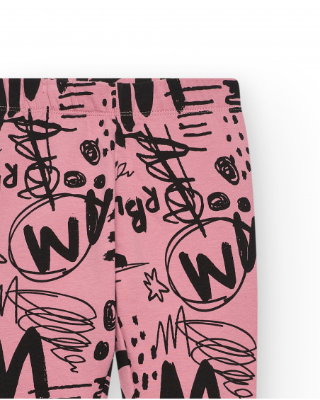 Legging imprimé graffiti rose et noir collection Rebel Dreamers
