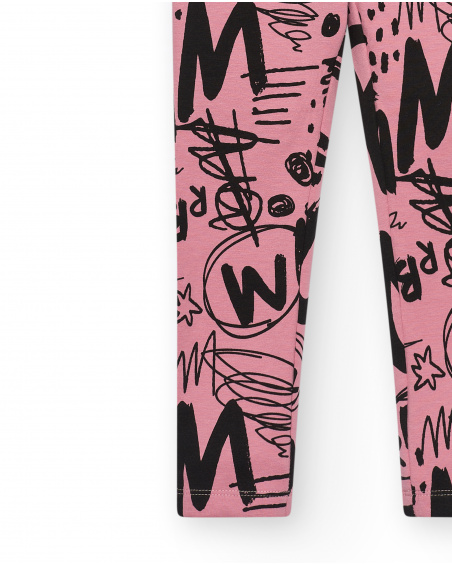 Legging imprimé graffiti rose et noir collection Rebel Dreamers