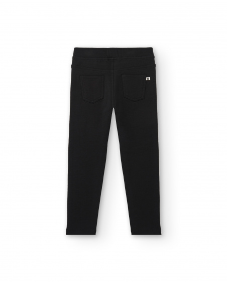 Legging fille noir avec détails poches Collection Basics Girl