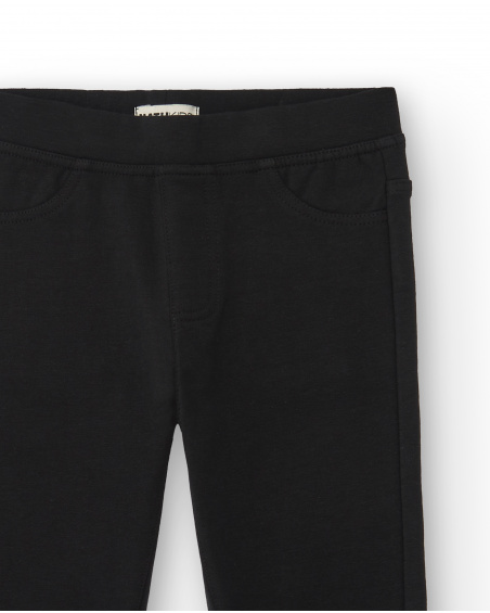 Legging fille noir avec détails poches Collection Basics Girl