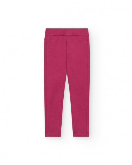 Legging fille de couleur fuchsia avec détails poches Collection Basics Girl