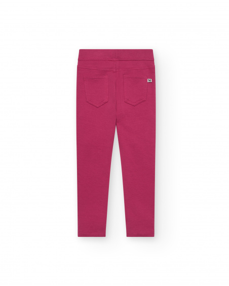 Legging fille de couleur fuchsia avec détails poches Collection Basics Girl
