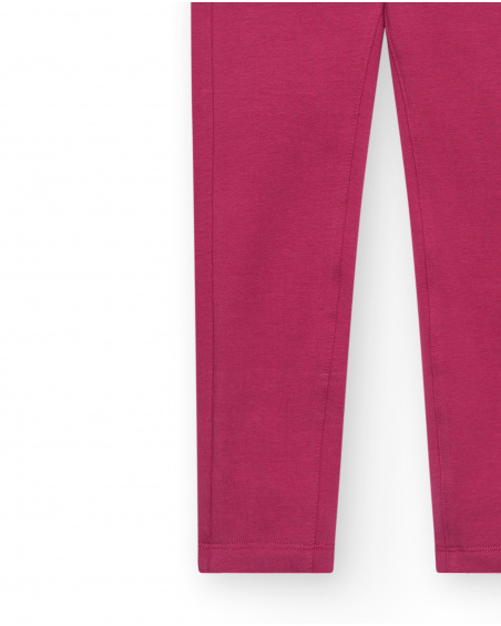 Legging fille de couleur fuchsia avec détails poches Collection Basics Girl