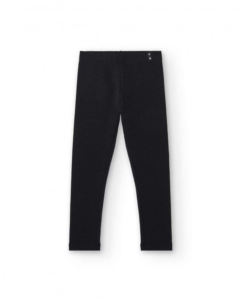 Legging fille noir détails boutons collection Basics Girl