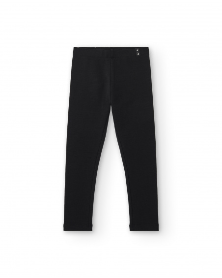 Legging fille noir détails boutons collection Basics Girl