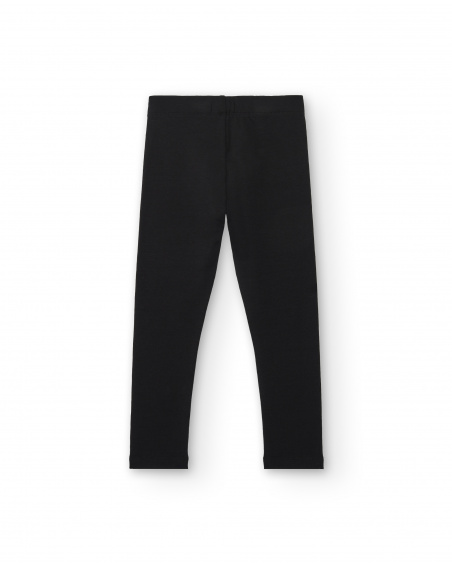 Legging fille noir détails boutons collection Basics Girl