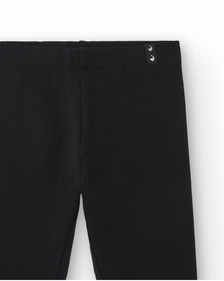 Legging fille noir détails boutons collection Basics Girl