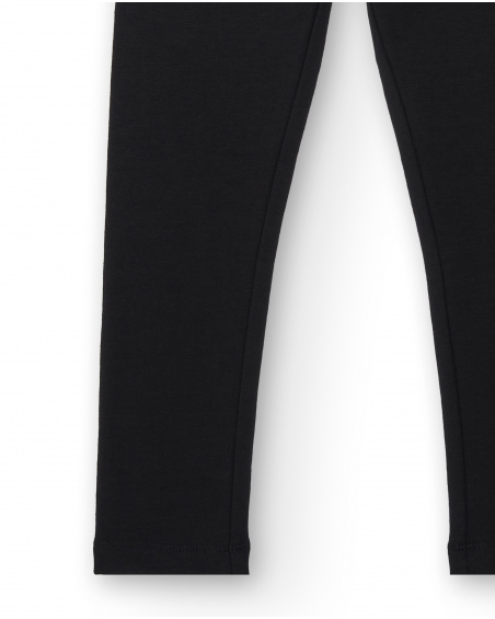 Legging fille noir détails boutons collection Basics Girl