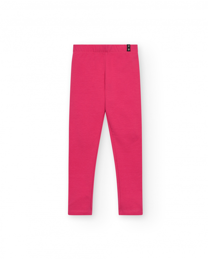 Legging fille de couleur fuchsia avec détails boutons Collection Basics Girl