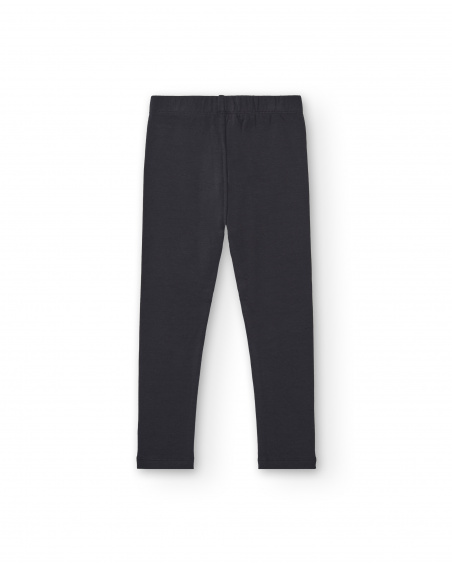 Legging fille gris foncé détails boutons collection Basics Girl