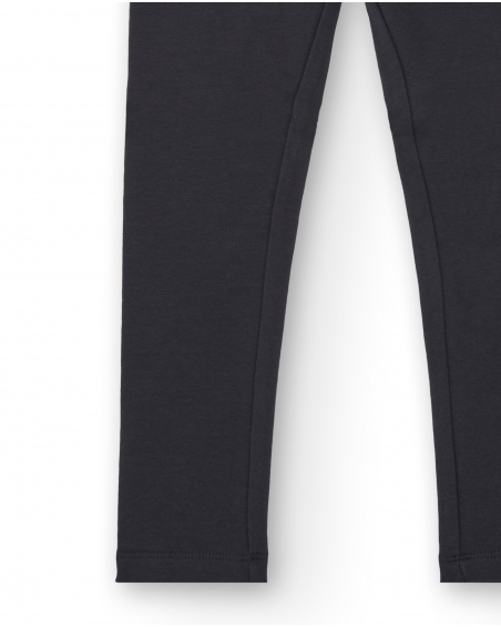 Legging fille gris foncé détails boutons collection Basics Girl
