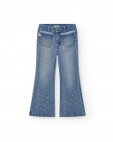 Jean fille bleu avec détails appliqués en métal collection The Land Of Ice