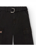 Pantalón cargo en negro con cinturón colección Rebel Dreamers Pantalón cargo en negro con cinturón colección Rebel Dreamers