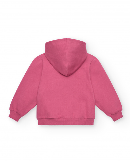 Sweat à capuche rose pour fille de la collection Central Park