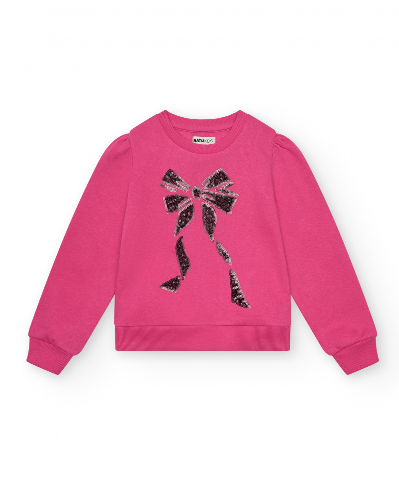 Sudadera rosa con lazo brillante para niña colección Magic Poetry