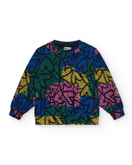 Sudadera estampada multicolor para niña colección Living in Colours