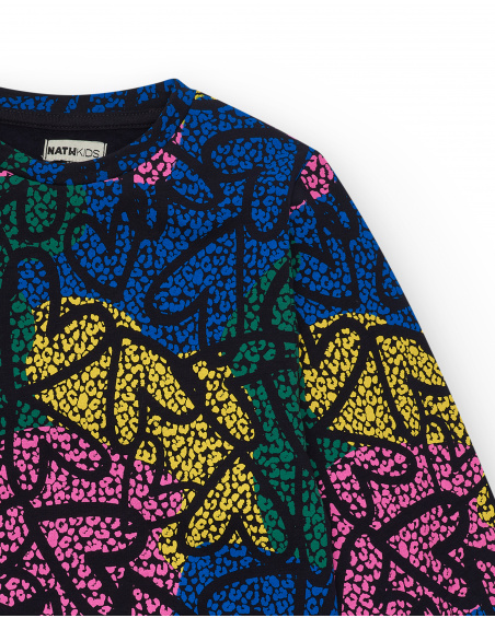 Sudadera estampada multicolor para niña colección Living in Colours