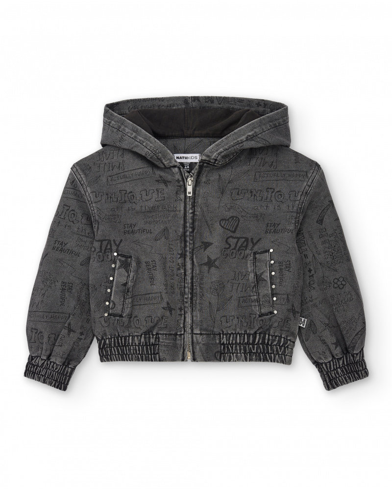 Veste en jean à capuche imprimée collection Rebel Dreamers