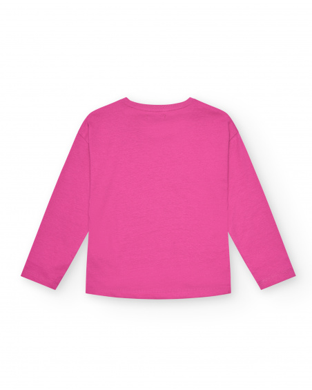 Camiseta rosa con estampado de corazones para niña colección Living in Colours