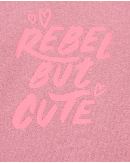 Camiseta rosa de manga larga con mensaje "Rebel But Cute" colección Rebel Dreamers