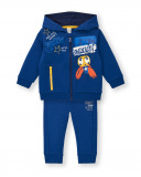 Conjunto sudadera y pantalón felpa niño en azul con estampado Conjunto sudadera y pantalón felpa niño en azul con estampado