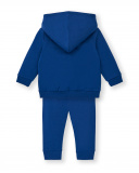 Conjunto sudadera y pantalón felpa niño en azul con estampado Conjunto sudadera y pantalón felpa niño en azul con estampado