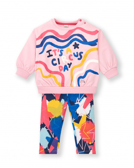 Ensemble sweat et legging rose fille imprimé graphique Amazing collection | tuc tuc