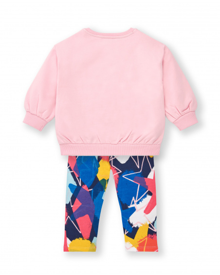 Ensemble sweat et legging rose fille imprimé graphique Amazing collection | tuc tuc
