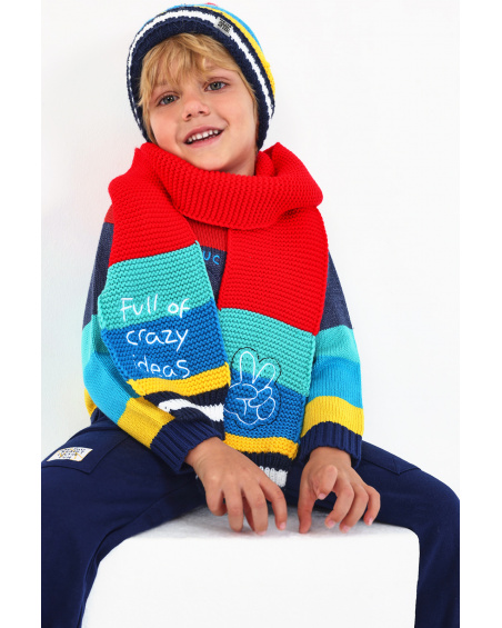 Bufanda niño en colores vivos con diseño bordado colección Big