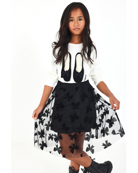 Camiseta blanca con estampado de bailarinas para niña colección Magic Poetry