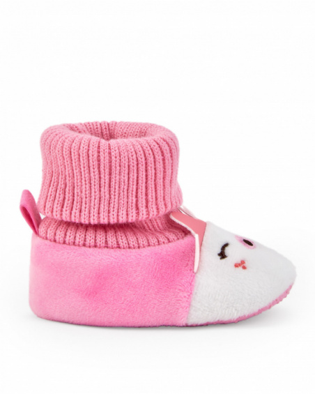 Bottines fille en rose avec détails de personnage collection Hedgehog Forest
