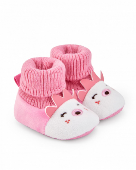 Bottines fille en rose avec détails de personnage collection Hedgehog Forest
