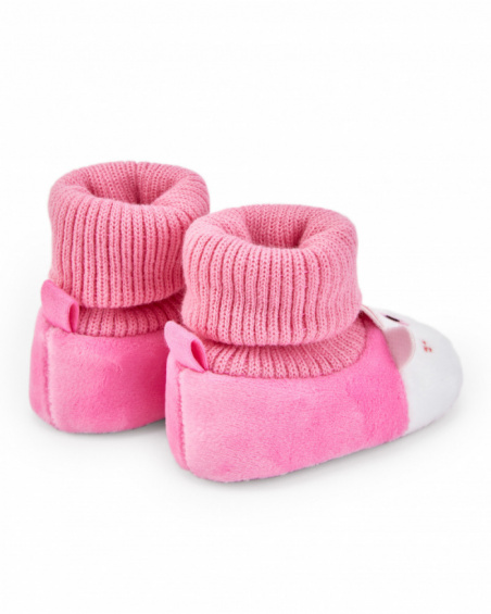 Bottines fille en rose avec détails de personnage collection Hedgehog Forest