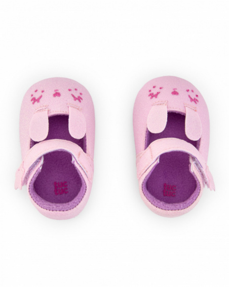 Chaussures fille en rose avec paillettes et détails d’étoile collection Glitter Tales