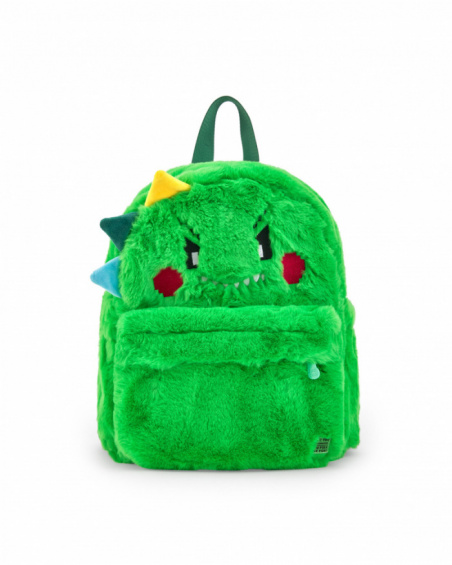 Sac à dos enfant en vert avec motif de dinosaure collection Cyber Dino